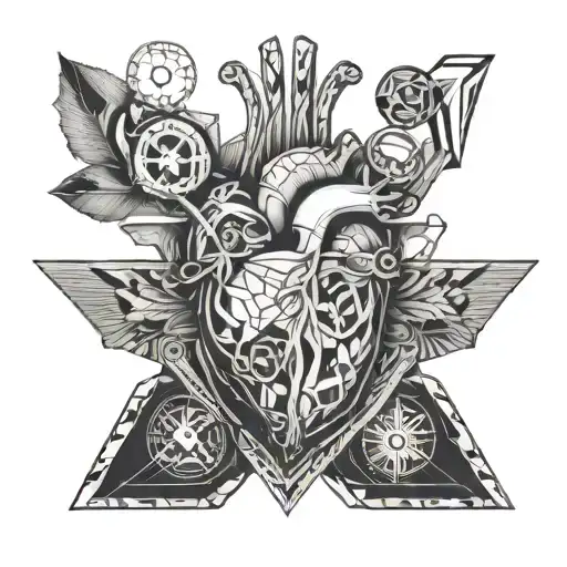 Combination of medicine and heart tattoo design idea