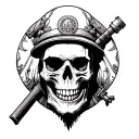 sapper skull without us tattoo design idea