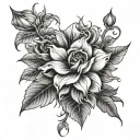 manly flowers growing tattoo design idea