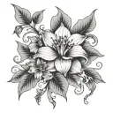 manly flowers growing tattoo design idea