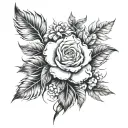 manly flowers growing tattoo design idea