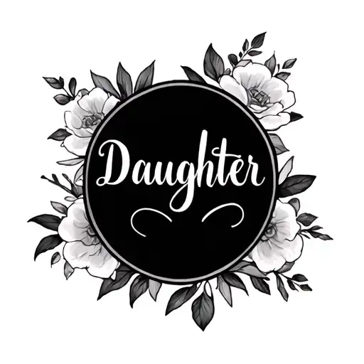 Daughter Name tattoo design idea
