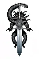alligator samurai sword tattoo design idea