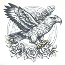 Hawk soaring tattoo design idea