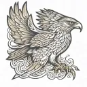 Hawk soaring tattoo design idea