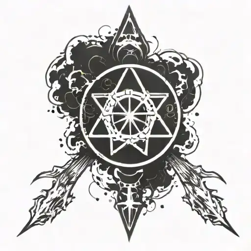 nuclear symbol tattoo design idea