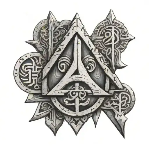 dwarven glyphs tattoo design idea