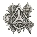 dwarven glyphs tattoo design idea