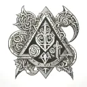 dwarven glyphs tattoo design idea