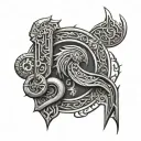 dwarven glyphs tattoo design idea