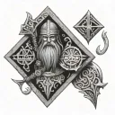dwarven glyphs tattoo design idea