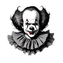 pennywise clown face american traditional tattoo design idea