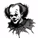 pennywise clown face american traditional tattoo design idea