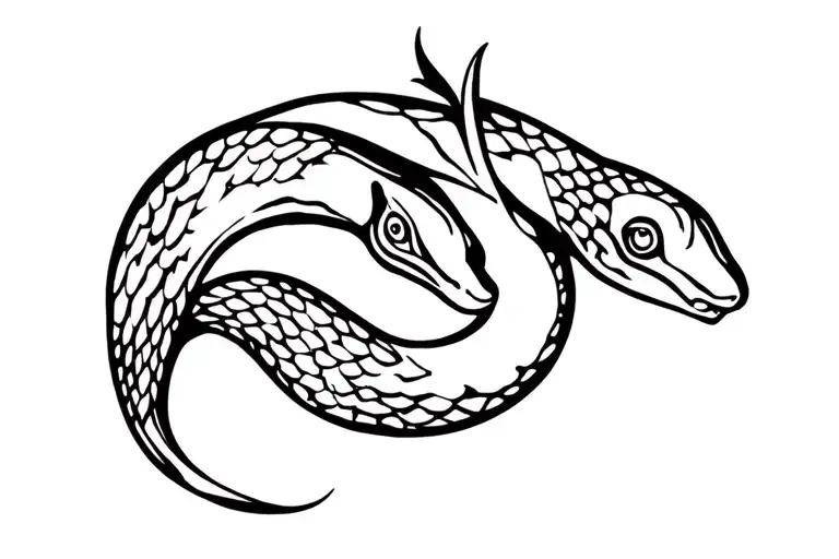 Pisces snake 777 tattoo design idea