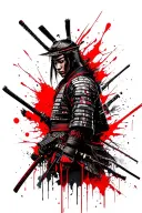 samurai cyberpank tattoo design idea