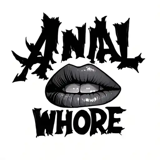 "ANAL WHORE" Bend Over tattoo design idea