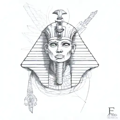 Egyptian pharaoh tattoo design idea