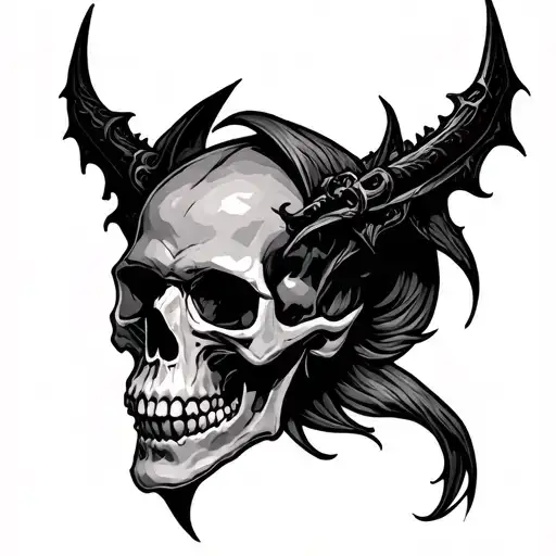 skull, daemon, belial sigil tattoo tattoo design idea