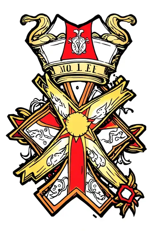 Maltese cross tattoo design idea