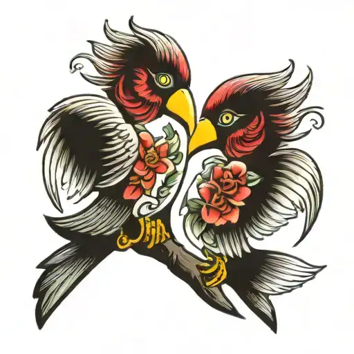 pair of female boobies tattoo design idea