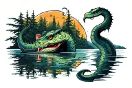 loch ness monster tattoo design idea