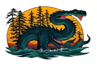 loch ness monster tattoo design idea