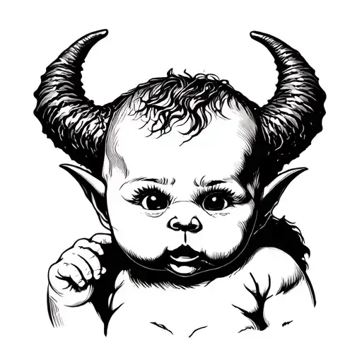 Devil baby large tattoo design idea