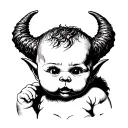 Devil baby large tattoo design idea