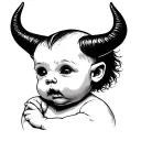 Devil baby large tattoo design idea