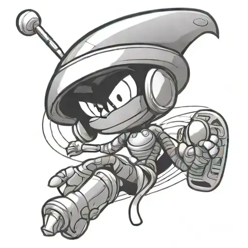 marvin the martian women tattoo design idea