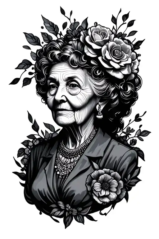 granny past away tattoo design idea