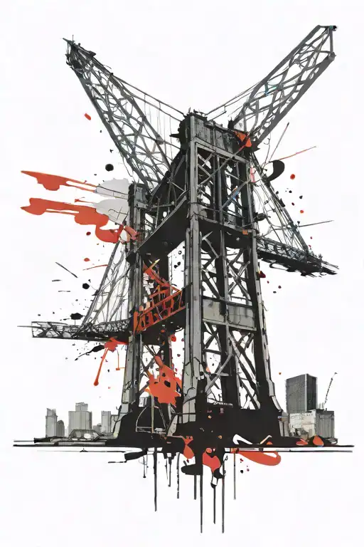 trellick tower and forth bridge tattoo design idea