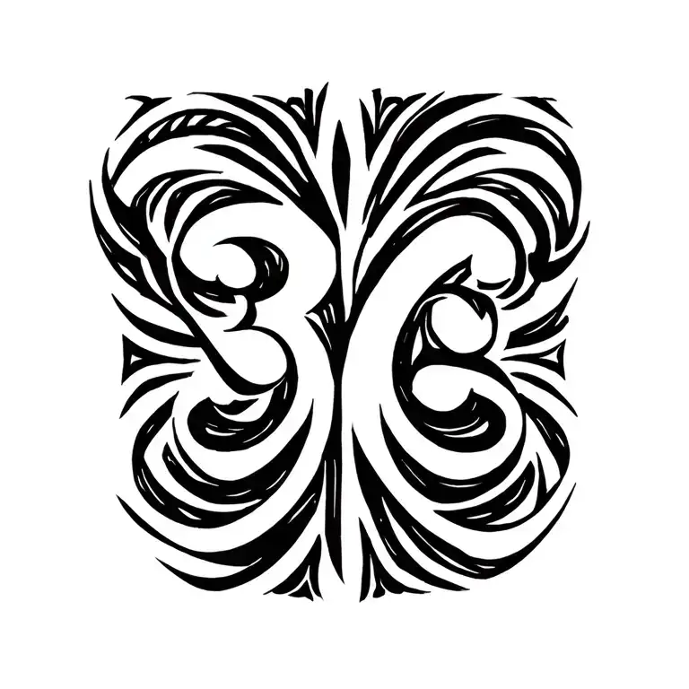 Letter H m C Symbol Aum Symbol Representing tattoo design idea