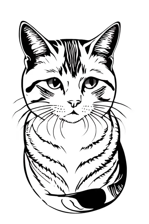 Cat Memorial tattoo design idea
