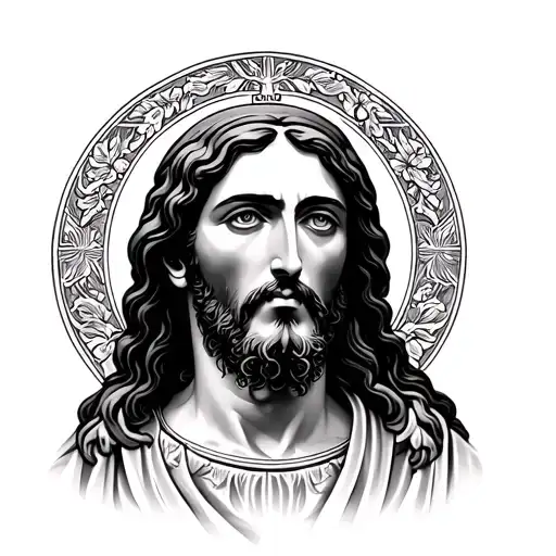 Saint Judas Tadeo Virgencita and Jesus Christ tattoo design idea