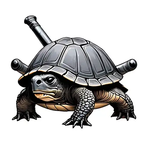 shellback turtle with crossed cannons Royal Navy  tattoo design idea