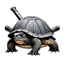 shellback turtle with crossed cannons Royal Navy  tattoo design idea