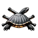 shellback turtle with crossed cannons Royal Navy  tattoo design idea