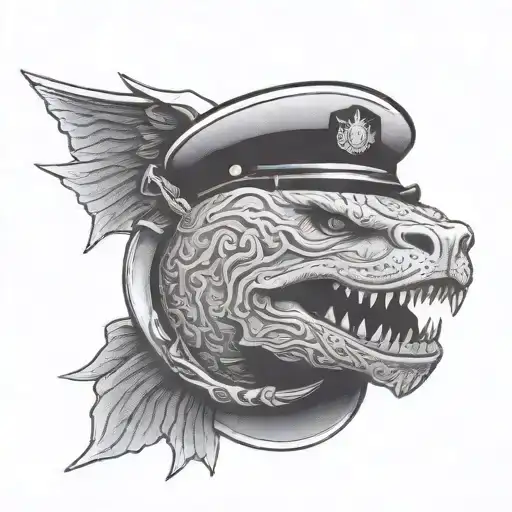 Navy seal trident surrounded tattoo design idea