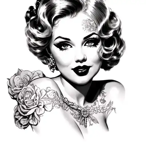 sissy bimbo pinup tattoo design idea