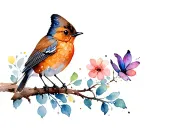 robin butterfly tattoo design idea