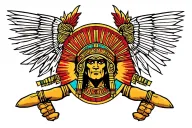 Spanish conqueror vs azteca tattoo design idea