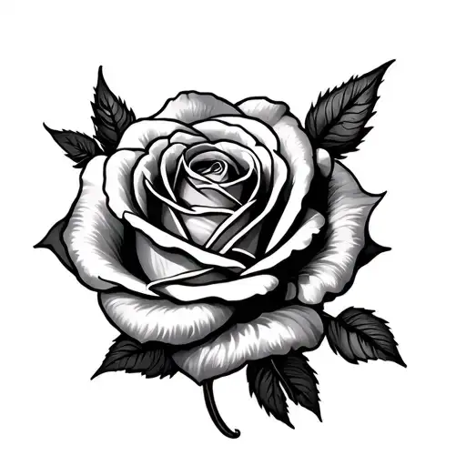 Beauty And Beast Rose tattoo design idea