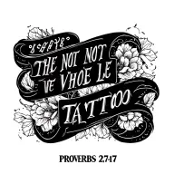 Proverbs 27:17 Text not the whole verse written tattoo design idea