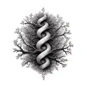 double helix tree branches tattoo design idea