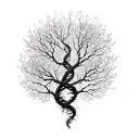 double helix tree branches tattoo design idea