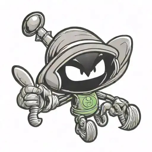cartoon Marvin the martian looney toons tattoo design idea
