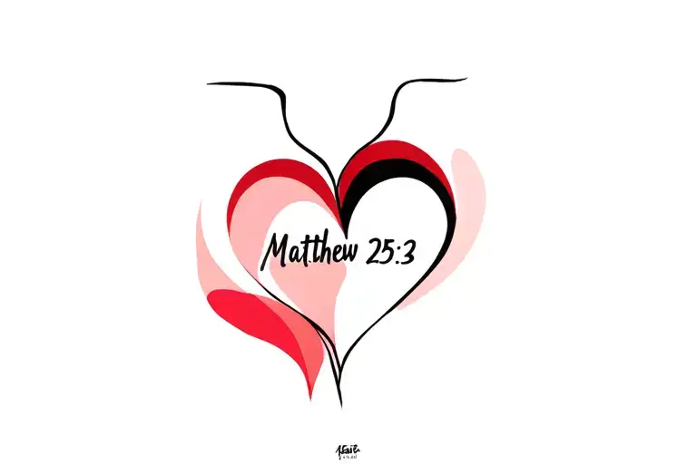 Paper Matthew 25:23 Heart Shapeed Paper Main Part tattoo design idea
