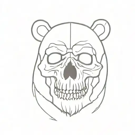 skull russian bear tattoo design idea
