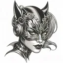 catwoman mask tattoo design idea